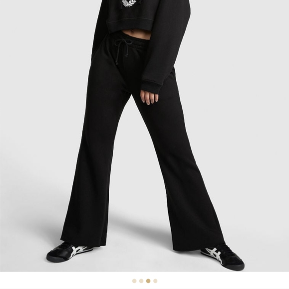 NWT Pink Everyday Fleece High Waist Flare Pants Women's Sweatpants Black XXL - Picture 4 of 7